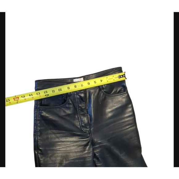 Aritzia Wilfred Leather Straight Leg High Waist Black Pant Size 4 - Picture 7 of 11